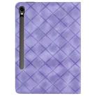 For Samsung Galaxy Tab S10 FE+ Rhombus Embossed Leather Tablet Case(Purple) - 3