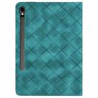 For Samsung Galaxy Tab S10 FE+ Rhombus Embossed Leather Tablet Case(Green) - 3