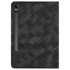 For Samsung Galaxy Tab S10 FE+ Rhombus Embossed Leather Tablet Case(Black) - 3