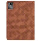 For Lenovo Tab M11 / Xiaoxin Pad 11 2024 Rhombus Embossed Leather Smart Tablet Case(Brown) - 3