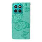 For Honor X8C 4G Global 3D Butterfly Embossed Pattern Flip Leather Phone Case(Green) - 3