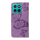 For Honor X8C 4G Global 3D Butterfly Embossed Pattern Flip Leather Phone Case(Purple) - 3