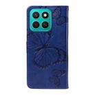For Honor X8C 4G Global 3D Butterfly Embossed Pattern Flip Leather Phone Case(Blue) - 3