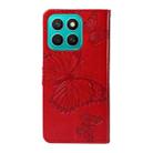 For Honor X8C 4G Global 3D Butterfly Embossed Pattern Flip Leather Phone Case(Red) - 3