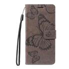 For Honor X8C 4G Global 3D Butterfly Embossed Pattern Flip Leather Phone Case(Grey) - 2