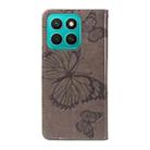For Honor X8C 4G Global 3D Butterfly Embossed Pattern Flip Leather Phone Case(Grey) - 3