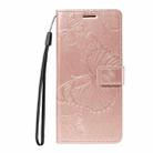 For Honor X8C 4G Global 3D Butterfly Embossed Pattern Flip Leather Phone Case(Rose Gold) - 2