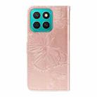 For Honor X8C 4G Global 3D Butterfly Embossed Pattern Flip Leather Phone Case(Rose Gold) - 3