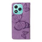 For Honor 400 Lite 3D Butterfly Embossed Pattern Flip Leather Phone Case(Purple) - 3