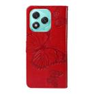 For Honor 400 Lite 3D Butterfly Embossed Pattern Flip Leather Phone Case(Red) - 3