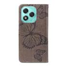 For Honor 400 Lite 3D Butterfly Embossed Pattern Flip Leather Phone Case(Grey) - 3