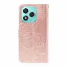 For Honor 400 Lite 3D Butterfly Embossed Pattern Flip Leather Phone Case(Rose Gold) - 3