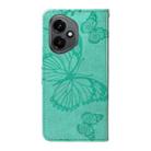 For Honor 400 Global 156.5mm 3D Butterfly Embossed Pattern Flip Leather Phone Case(Green) - 3