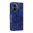 For Honor 400 Global 156.5mm 3D Butterfly Embossed Pattern Flip Leather Phone Case(Blue) - 3