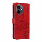 For Honor 400 Global 156.5mm 3D Butterfly Embossed Pattern Flip Leather Phone Case(Red) - 3