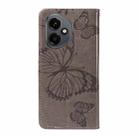 For Honor 400 Global 156.5mm 3D Butterfly Embossed Pattern Flip Leather Phone Case(Grey) - 3