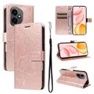 For Honor 400 Global 156.5mm 3D Butterfly Embossed Pattern Flip Leather Phone Case(Rose Gold) - 1