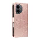 For Honor 400 Global 156.5mm 3D Butterfly Embossed Pattern Flip Leather Phone Case(Rose Gold) - 3