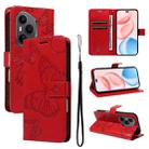 For Honor 400 Pro Global 160.8mm 3D Butterfly Embossed Pattern Flip Leather Phone Case(Red) - 1