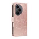 For Honor 400 Pro Global 160.8mm 3D Butterfly Embossed Pattern Flip Leather Phone Case(Rose Gold) - 3
