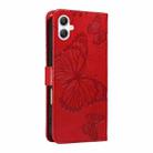 For Samsung Galaxy A07 5G 3D Butterfly Embossed Pattern Flip Leather Phone Case(Red) - 3