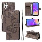 For Samsung Galaxy A07 5G 3D Butterfly Embossed Pattern Flip Leather Phone Case(Grey) - 1