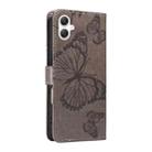 For Samsung Galaxy A07 5G 3D Butterfly Embossed Pattern Flip Leather Phone Case(Grey) - 3