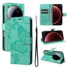 For Xiaomi 15 Ultra 5G Global 3D Butterfly Embossed Pattern Flip Leather Phone Case(Green) - 1