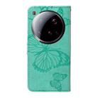 For Xiaomi 15 Ultra 5G Global 3D Butterfly Embossed Pattern Flip Leather Phone Case(Green) - 3