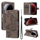 For Xiaomi 15 Ultra 5G Global 3D Butterfly Embossed Pattern Flip Leather Phone Case(Grey) - 1