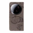 For Xiaomi 15 Ultra 5G Global 3D Butterfly Embossed Pattern Flip Leather Phone Case(Grey) - 3