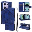 For Xiaomi Poco M6 Pro 4G Global 3D Butterfly Embossed Pattern Flip Leather Phone Case(Blue) - 1