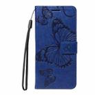 For Xiaomi Poco M6 Pro 4G Global 3D Butterfly Embossed Pattern Flip Leather Phone Case(Blue) - 2