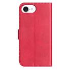For iPhone 16e Dual-Folded S-shape Leather Phone Case(Rose Red) - 3