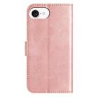 For iPhone 16e Dual-Folded S-shape Leather Phone Case(Rose Gold) - 3