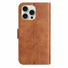 For iPhone 16 Pro Dual-Folded S-shape Leather Phone Case(Brown) - 3