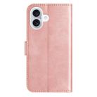 For iPhone 16 Plus Dual-Folded S-shape Leather Phone Case(Rose Gold) - 3