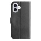 For iPhone 16 Dual-Folded S-shape Leather Phone Case(Black) - 3