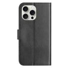 For iPhone 15 Pro Max Dual-Folded S-shape Leather Phone Case(Black) - 3