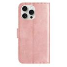 For iPhone 15 Pro Dual-Folded S-shape Leather Phone Case(Rose Gold) - 3