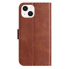 For iPhone 15 Plus Dual-Folded S-shape Leather Phone Case(Coffee) - 3
