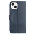 For iPhone 14 Plus Dual-Folded S-shape Leather Phone Case(Navy Blue) - 3