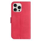 For iPhone 14 Pro Max Dual-Folded S-shape Leather Phone Case(Rose Red) - 3