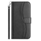 For iPhone 7 / 8 / SE 2022 Dual-Folded S-shape Leather Phone Case(Black) - 2