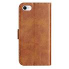 For iPhone 7 / 8 / SE 2022 Dual-Folded S-shape Leather Phone Case(Brown) - 3