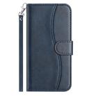 For iPhone 13 Pro Max Dual-Folded S-shape Leather Phone Case(Navy Blue) - 2