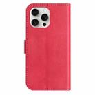 For iPhone 13 Pro Dual-Folded S-shape Leather Phone Case(Rose Red) - 3