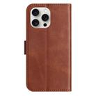 For iPhone 13 Pro Dual-Folded S-shape Leather Phone Case(Coffee) - 3