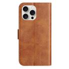 For iPhone 13 Pro Dual-Folded S-shape Leather Phone Case(Brown) - 3