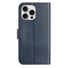 For iPhone 13 Pro Dual-Folded S-shape Leather Phone Case(Navy Blue) - 3